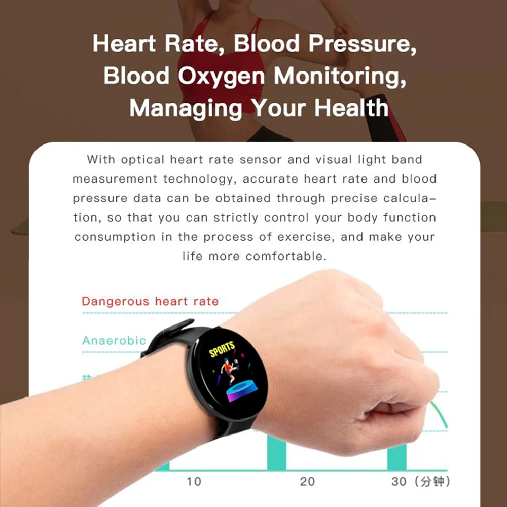 D18 Smart Skatīties Uz Sievietēm Bluetooth Sirds Ritma Monitors Fitnesa Tracker Asinsspiediens Sievietēm Smartwatch Par Apple Huawei Attēls 0 