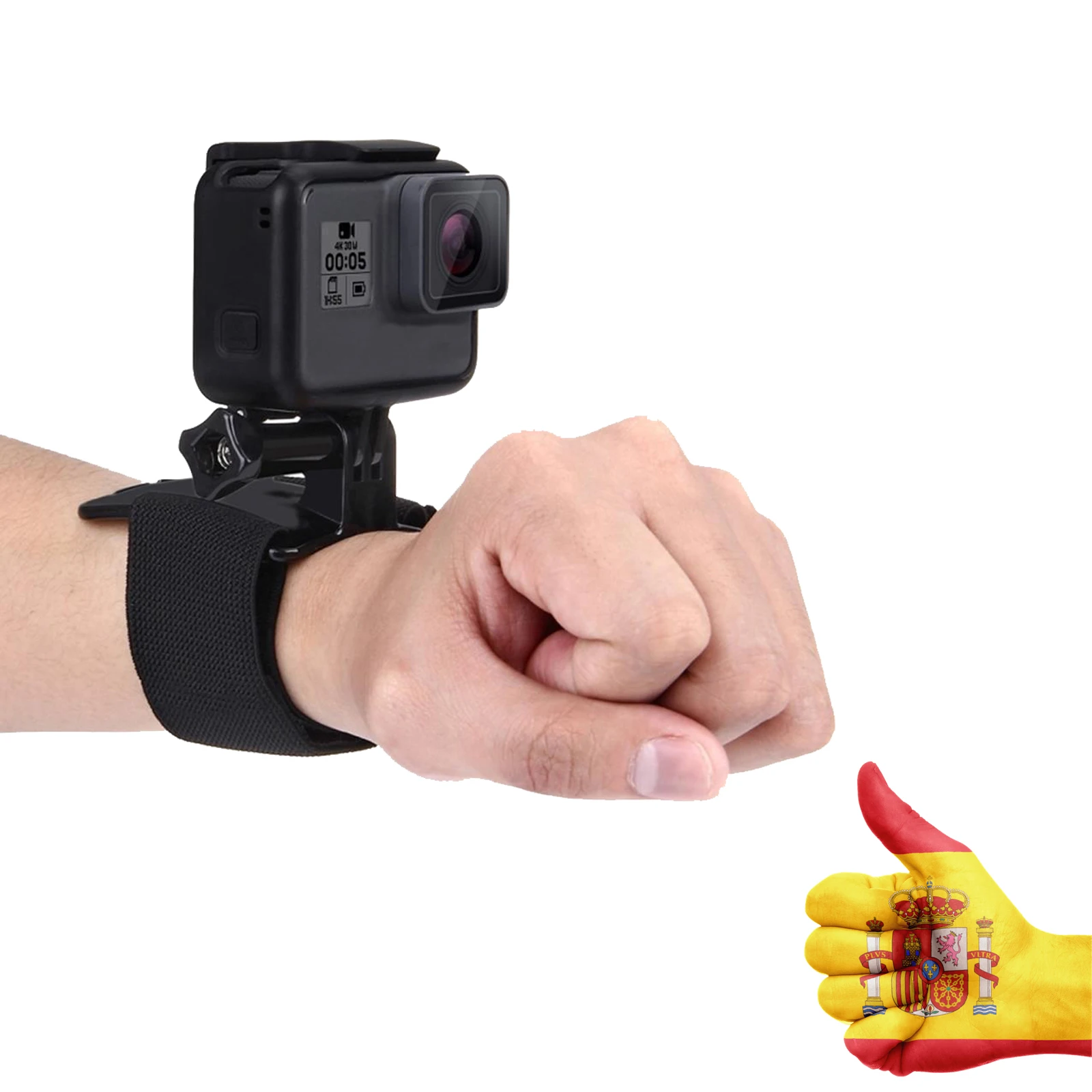 Bracer Savietojama ar GoPro stila sporta kameras, MANS SJCAM ROLLEI utt.... Siksnu var regulēt izmēru jūsu lelle