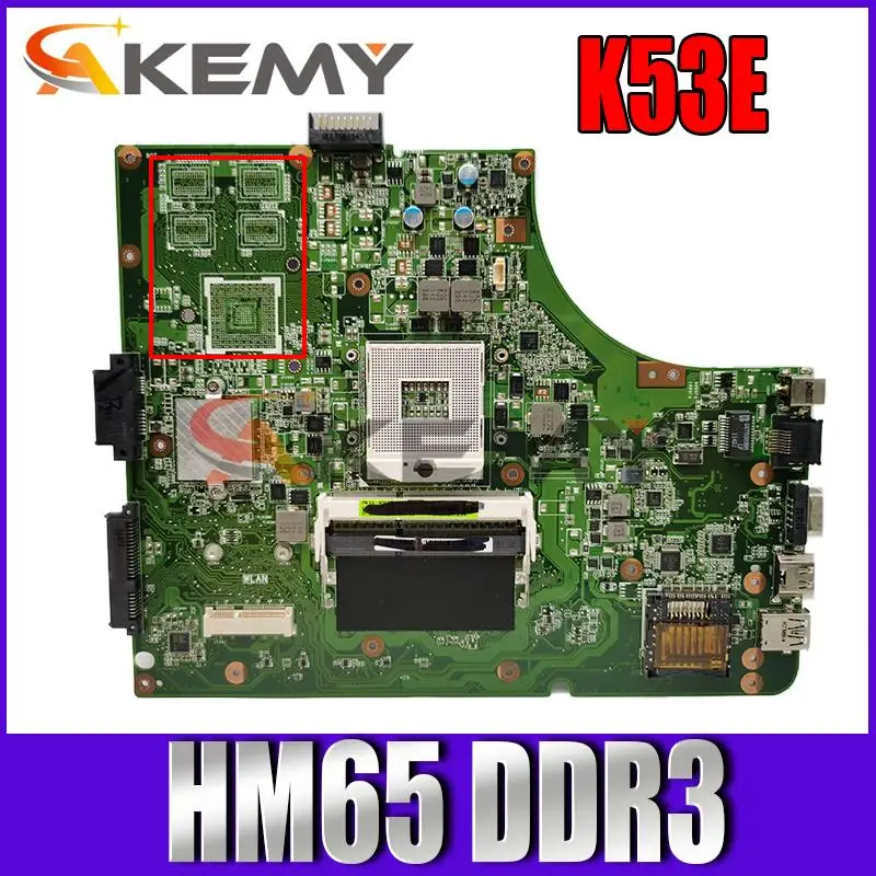 Par ASUS K53E REV.2.3 HM65 DDR3 Grāmatiņa, pamatplate (Mainboard) ir pilnībā pārbaudīta Attēls 1 
