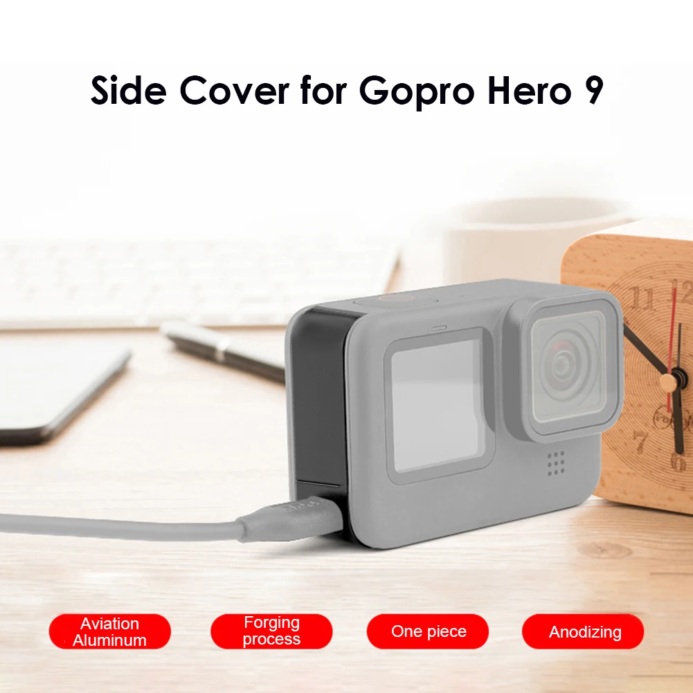 Plastmasas Akumulatora Sānu Vāks GoPro Hero 9 Noņemams Šūnu Pack Vāku DoorReplacement Daļas Funkcija