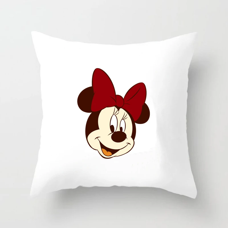 Karikatūras Mickey Minnie Spilvena vāka balts dīvāns guļamistabā, viesistabā, Dekoratīvās ķēriens spilvendrānā Mājas apdare spilvena vāka
