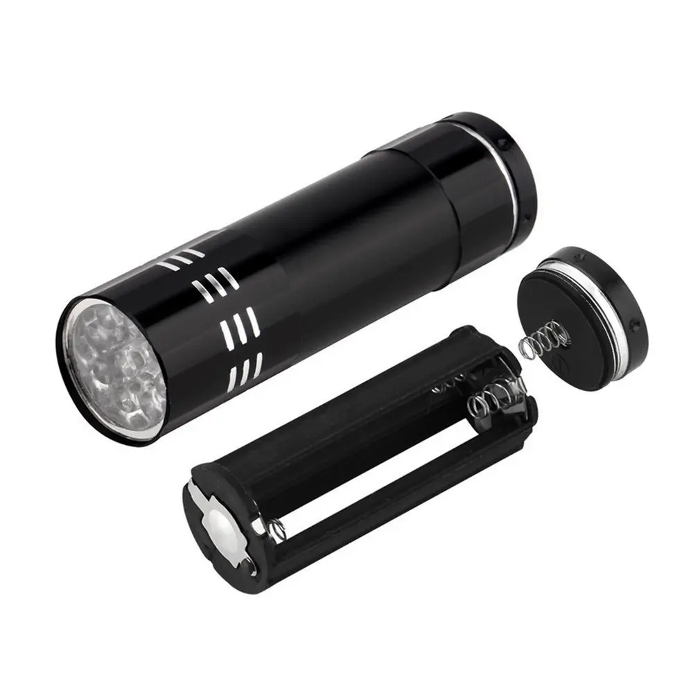 Ultravioleto 9 LED Lukturīti, Melna, Violeta gaismas Lāpu Gaismas Lampa Black AAA Mini Noderīgu Alumīnija UV jaungada produktu Uniques