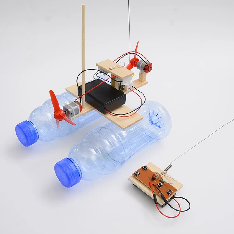 Montē Vēja Turbīnas Modelis Laivu Koka Tālvadības Laivu DIY Zinātnes Izglītības Rotaļlietas, Dāvanu Radošo Modelis
