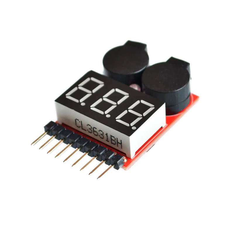 1-8S LED Litija Akumulatora Sprieguma Indikators Pārbaudes Testeris Zemsprieguma Svilpe Signalizācija