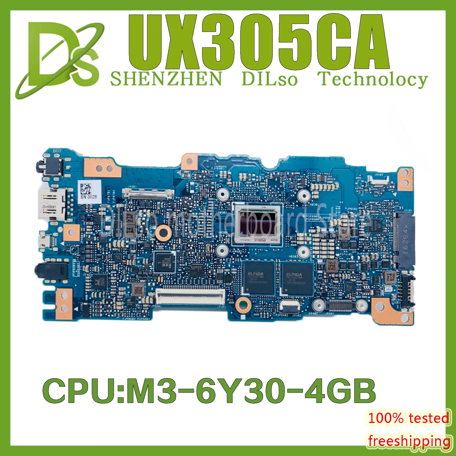 UX305CA ar M3-6Y30 CPU, 4GB RAM Sākotnējā mātesplati par ASUS Zenbook UX305C UX305CA U305C UX305 klēpjdators mātesplatē pārbaudīta