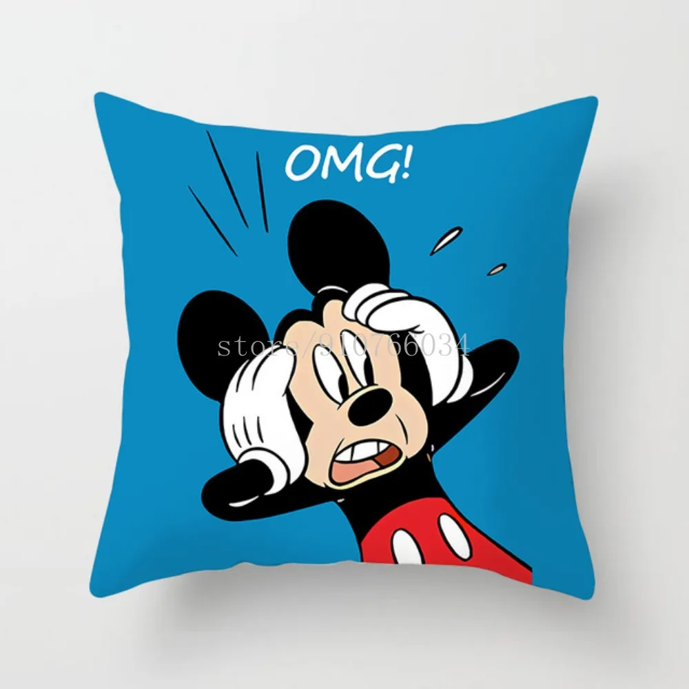 Disney 45x45cm Mickey Mouse Spilvens Segums Mest Spilveni Minnie Mājas Tekstila Spilvena Segums Rotājumi Mājās Dīvāns Automašīnas gaisa Spilvena