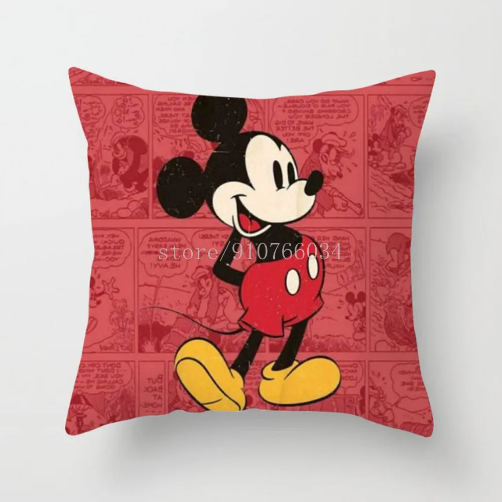 Disney 45x45cm Mickey Mouse Spilvens Segums Mest Spilveni Minnie Mājas Tekstila Spilvena Segums Rotājumi Mājās Dīvāns Automašīnas gaisa Spilvena Attēls 1 