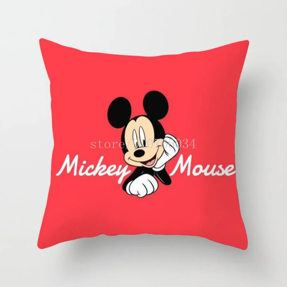 Disney 45x45cm Mickey Mouse Spilvens Segums Mest Spilveni Minnie Mājas Tekstila Spilvena Segums Rotājumi Mājās Dīvāns Automašīnas gaisa Spilvena Attēls 2 