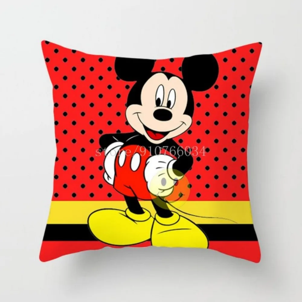 Disney 45x45cm Mickey Mouse Spilvens Segums Mest Spilveni Minnie Mājas Tekstila Spilvena Segums Rotājumi Mājās Dīvāns Automašīnas gaisa Spilvena Attēls 5 