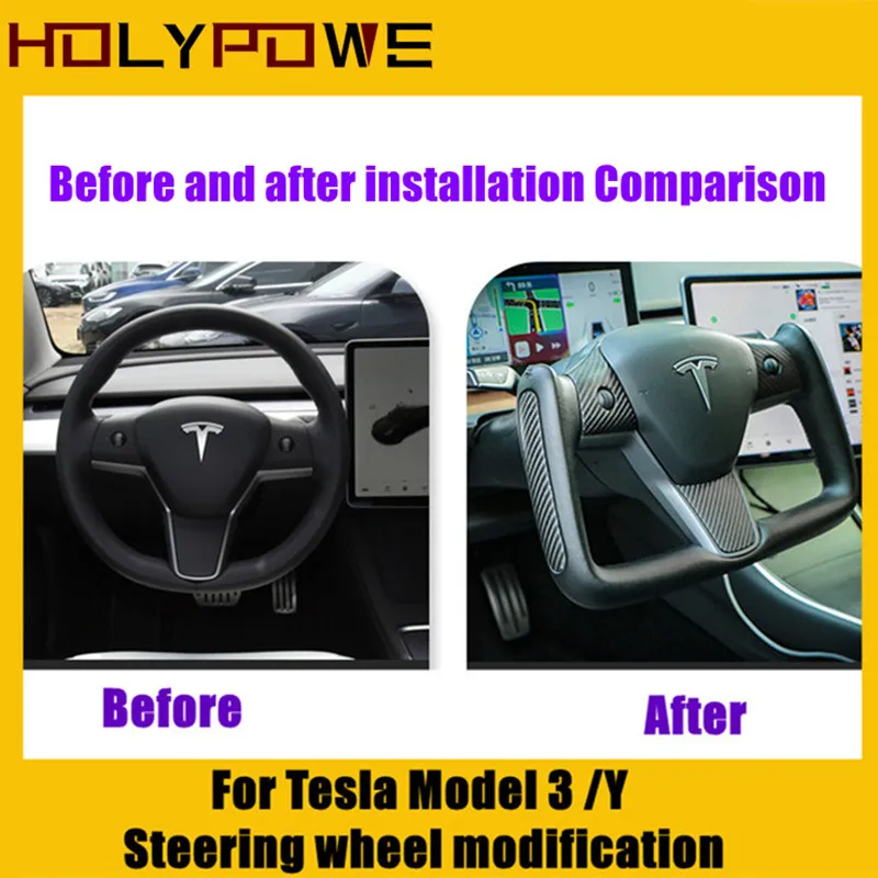Par Tesla Model 3 Y Modificētu Ādas, Oglekļa Šķiedras JŪGS Sporta Stūre Montāža Pasūtījuma Veiktu Automašīnas salona Piederumi