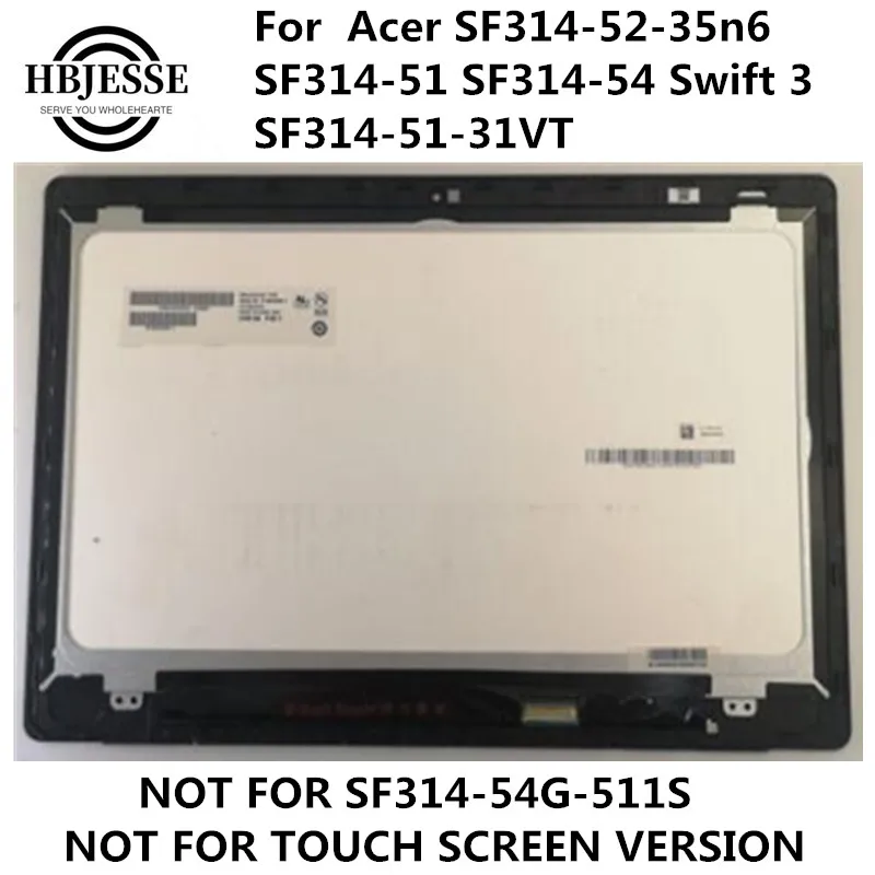 Oriģināls par Acer SF314 sf314-52-35n6 SF314-51 SF314-54 Swift 3 SF314-51-31VT LCD displeja Matrica Digitizer Montāža 30PIN 1080P