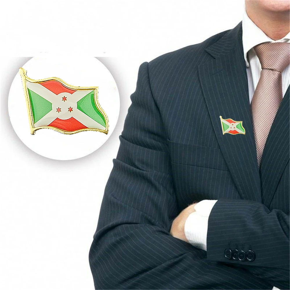 Republikas Burundi Āfrikas Modes 3D Metāla Valsts Ģerbonis Karogs Atloks Pins