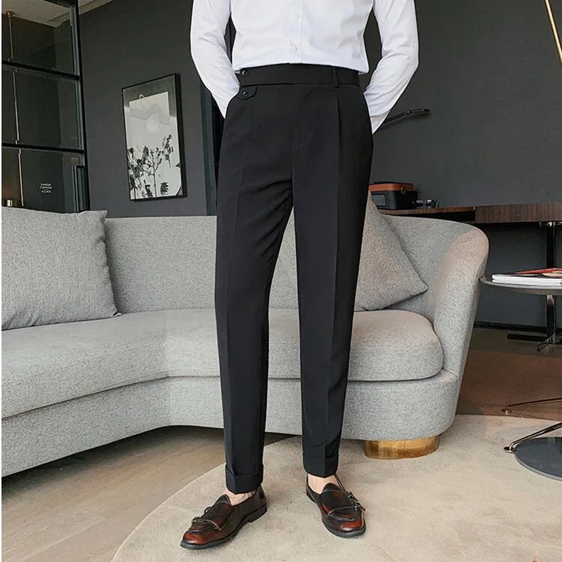 Ir 2021. Pavasara Jaunu Vīriešu Uzvalku Bikses Modes Business Casual Slim Kleita Bikses Vīriešu Street Wear Sociālo Oficiālu Pantalon Apģērbu 36