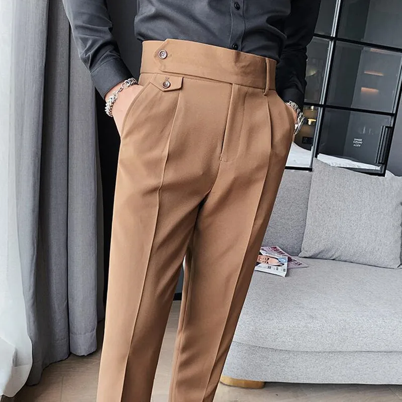 Ir 2021. Pavasara Jaunu Vīriešu Uzvalku Bikses Modes Business Casual Slim Kleita Bikses Vīriešu Street Wear Sociālo Oficiālu Pantalon Apģērbu 36 Attēls 1 