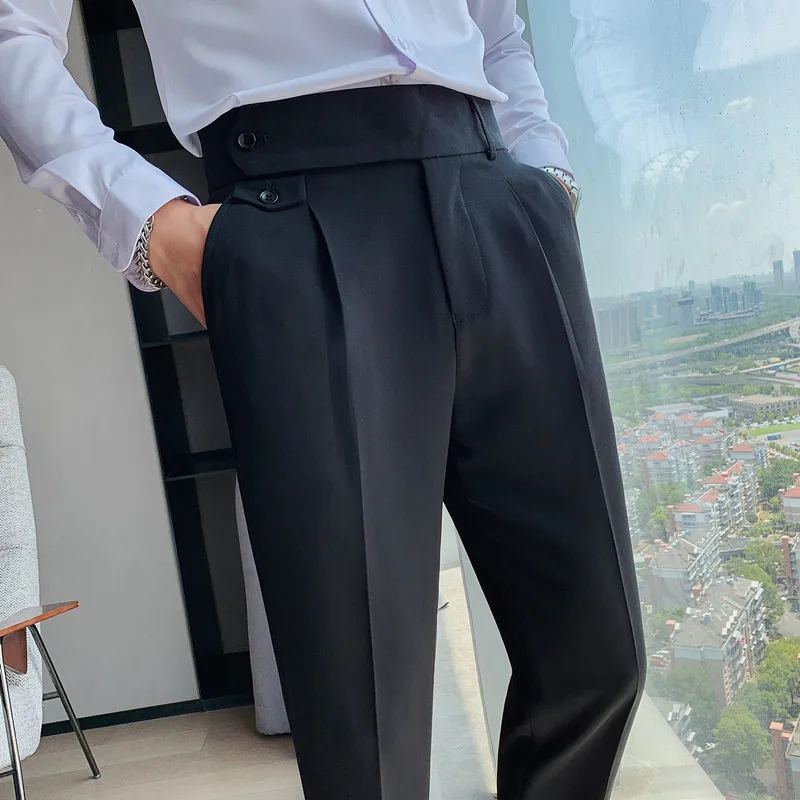 Ir 2021. Pavasara Jaunu Vīriešu Uzvalku Bikses Modes Business Casual Slim Kleita Bikses Vīriešu Street Wear Sociālo Oficiālu Pantalon Apģērbu 36 Attēls 3 