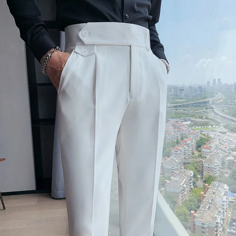 Ir 2021. Pavasara Jaunu Vīriešu Uzvalku Bikses Modes Business Casual Slim Kleita Bikses Vīriešu Street Wear Sociālo Oficiālu Pantalon Apģērbu 36 Attēls 4 
