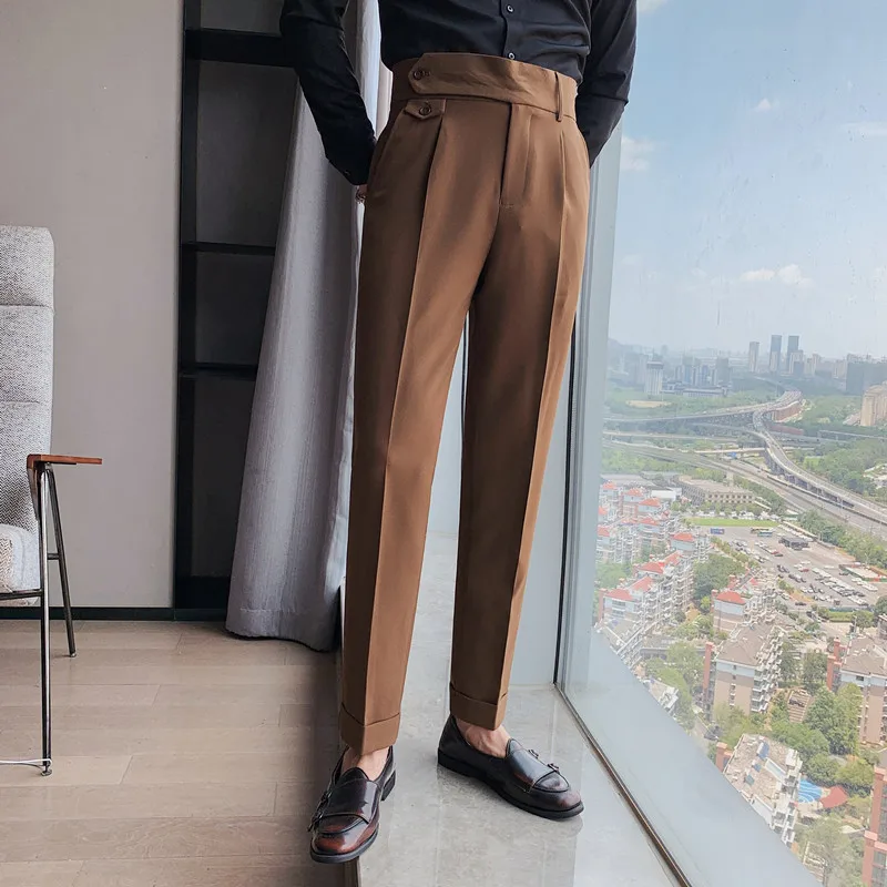 Ir 2021. Pavasara Jaunu Vīriešu Uzvalku Bikses Modes Business Casual Slim Kleita Bikses Vīriešu Street Wear Sociālo Oficiālu Pantalon Apģērbu 36 Attēls 5 