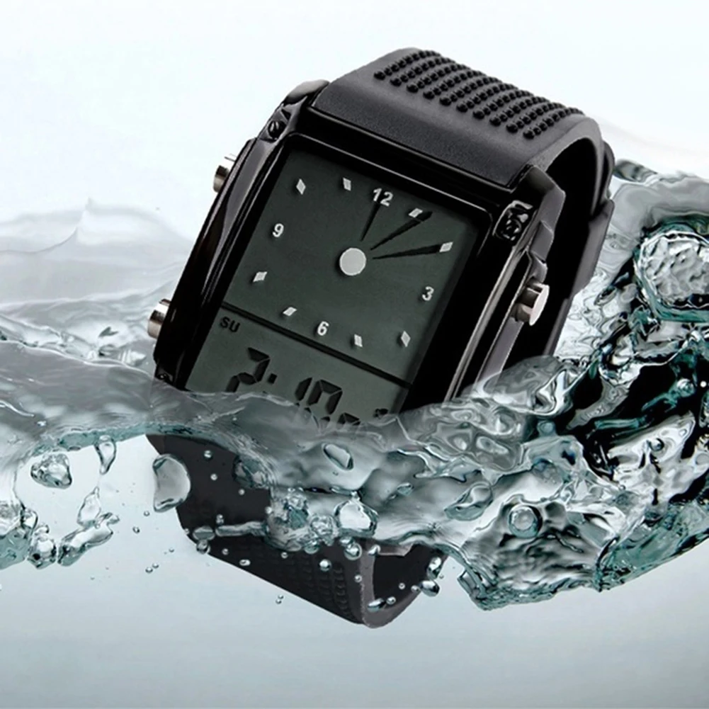 Unisex Watch Ūdensizturīgs Dual LCD Displejs Modinātājs un Chronograph Sporta Skatīties/Digitālo Rokas pulksteni/Sieviešu Kvarca rokas Pulksteņi/Vīriešu Skatīties Dāvanas