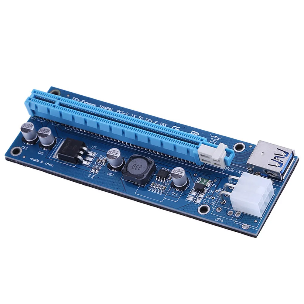 Stāvvadu PCI Express PCIE PCI-E Stāvvadu Karte 1x 6Pin, lai 16x Extender USB 3.0 Kabelis SATA uz IDE, lai Bitcoin Mining Miner 1/3/4/5GAB Attēls 0 