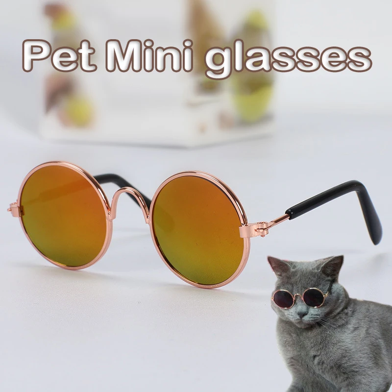 Cute Pet Saulesbrilles Salokāms Vintage Kārtas Suņu Brilles Puse Kostīmu Foto Aksesuāri Aksesuāri Kucēnu, Kaķu Bezmaksas Pet Produkti Attēls 2 