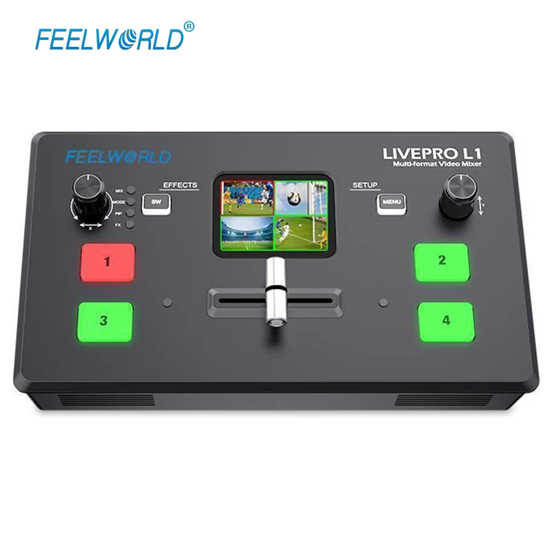 Feelworld Livepro L1 Multi-Formāta Video Mikseris Komutatoru Tiešraidi Reālā Laika Brocasting Studijas Ieraksts, USB 3.0, HDMI
