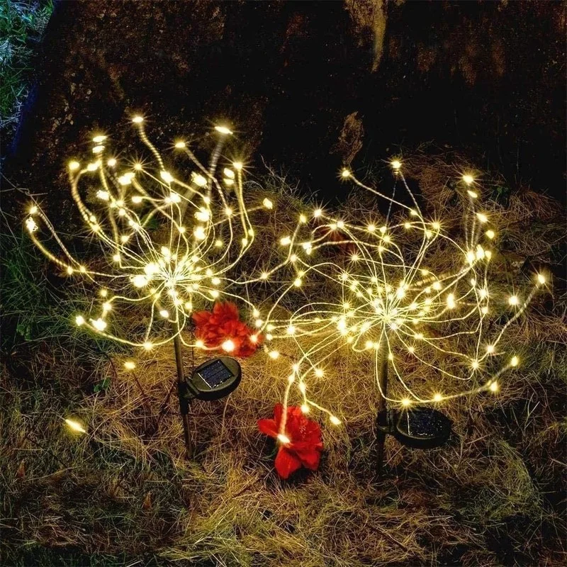 LED Saules Uguņošanas Gaismas Āra Ūdensizturīgs DIY Nakts Gaismas Stīgu 90/120/150/200 Dārza Zāliena Ainavu Brīvdienu Ziemassvētku Gaismas