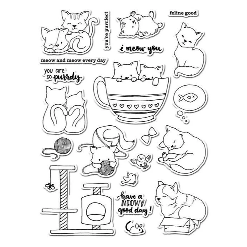 Kaķis Pārredzamu Skaidrs, Silikona Zīmogs/Zīmogs par DIY scrapbooking/foto albums Dekoratīvās skaidrs, zīmogs