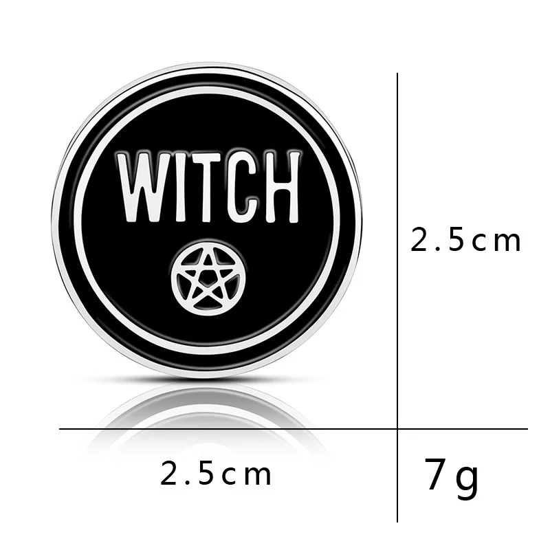 Goth, punk gothic witcher oujia melna emalja badege pin broša apģērba apkakles soma wicca pagānu Pentagramma zvaigžņu mēness broša Attēls 3 
