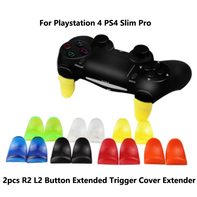 2gab R2, L2 Poga Ne-Slip Pagarināts Izraisīt Segtu Paplašinātājs par Playstation 4 PS4 Slim Pro Kontrolieris Spēle Sīkrīku Rīkoties ar Kāju Spilventiņu