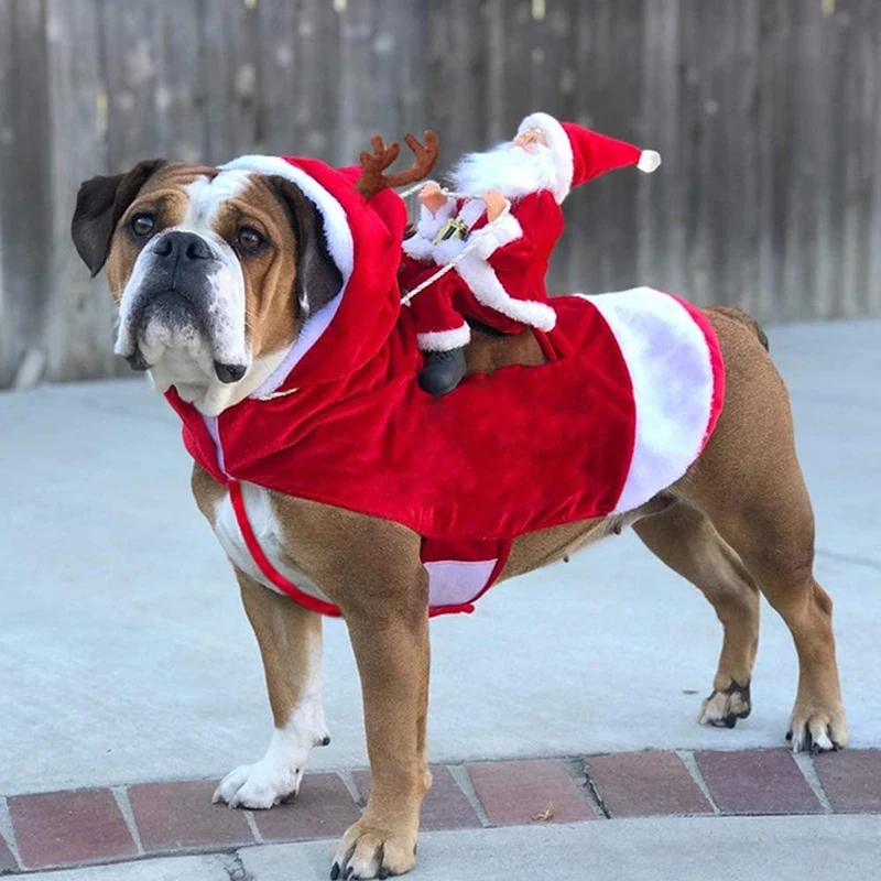 Ziemassvētku Drēbes Pet Suns, Santa Claus Izjādes Apģērbu Ziemassvētku Dekori Mājdzīvniekiem Ziemassvētku Pastaigas Suns Braucieni Svarīgi, Piederumi