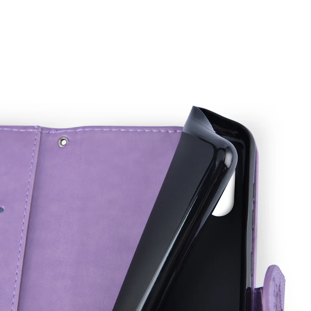 Samsung M12 / A12 Nacho 3D Ziedu Flip-Ādas Maks Tālruņa Case For Samsung Galaxy A12 / A42 5G Tālruņa vāciņu kartes slots