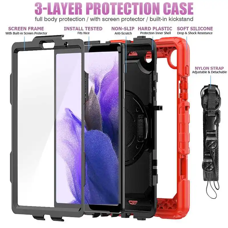Pilna Aizsardzība Siksnas Case For Samsung Galaxy Tab A7 Lite 2020 2021 A8 2019 8.4 10.1 Planšetdatoru, Lietu Vāku