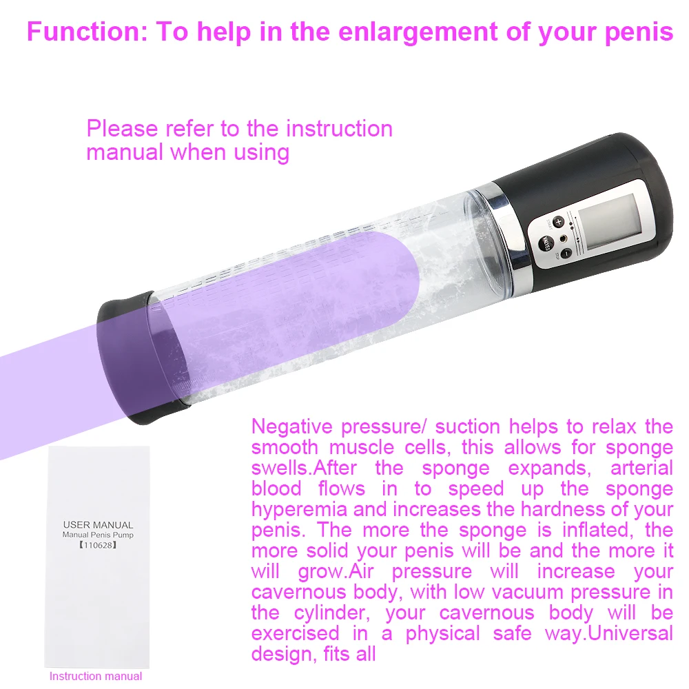 USB Lādējamu Vibrators LED Penis Sūknis, Vakuuma Sūknis Pieaugušo Seksa Rotaļlietas Vīriešiem Gejiem Elektriskais Sūknis Vīrieša Dzimumlocekļa Erekcija Mācību Rotaļlietas