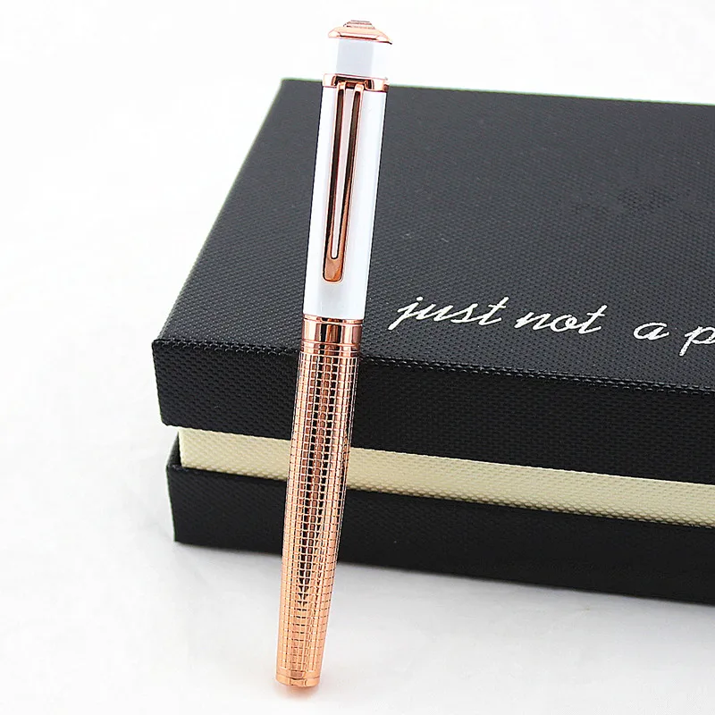 Augstas kvalitātes dimanta tintes Tintes Pildspalva 0.5 mm, Baltā un rozā zelta Office Biznesa Rakstot Tintes Pildspalvas Dāvanu Kancelejas preces
