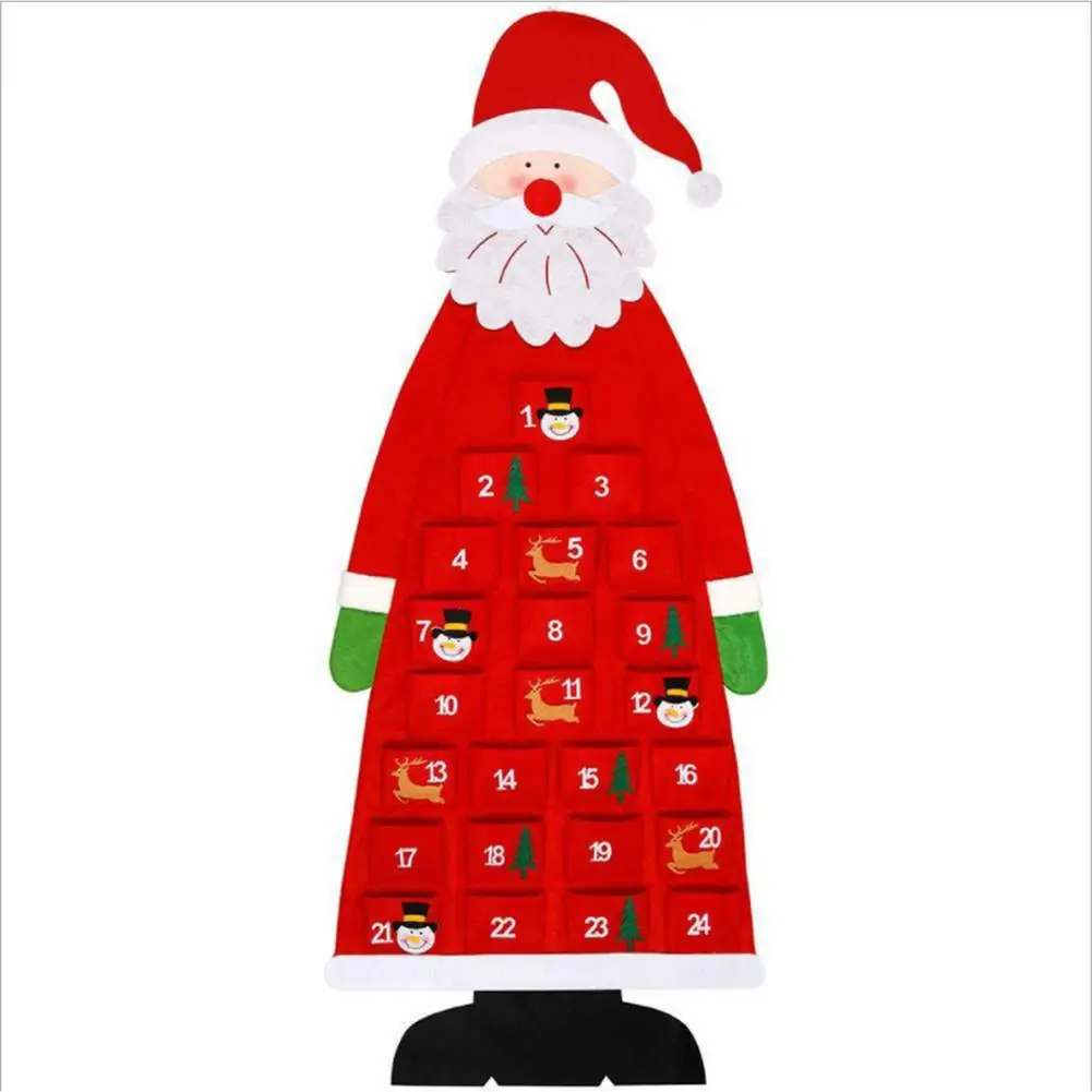 Jutos Adventes Kalendārs Auduma Ziemassvētku Piekārtiem Kulons Santa Claus Rotājumi Aizpildīt 24 Aizpildāmie DIY Adventes Kalendārs Home Ziemassvētku Dekori
