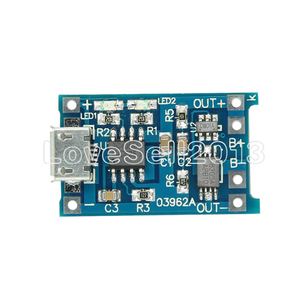 10PCS GAB Micro USB 5V 1A 18650 TP4056 Litija Akumulatora Lādētāja Uzlādes Moduli Valde Ar Dual Funkcijas