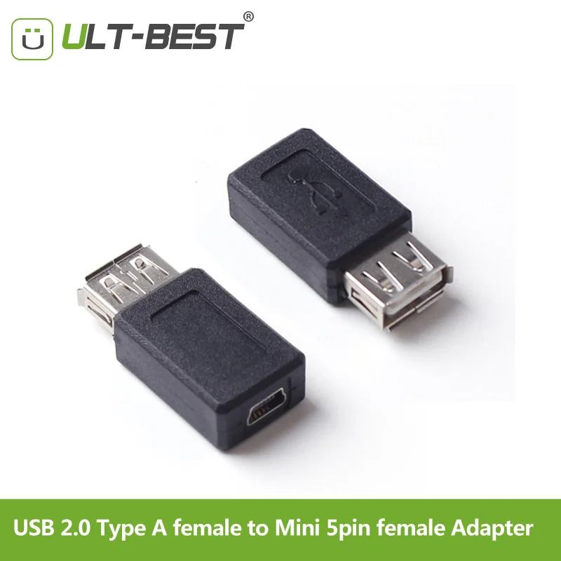 ULT-Labākais USB 2.0, A Tipa Sievietes Mini USB 5pin B Sieviešu Adaptera Kontaktdakšas Pārveidotājs usb 2.0 Mini usb savienotājs, vairumtirdzniecība