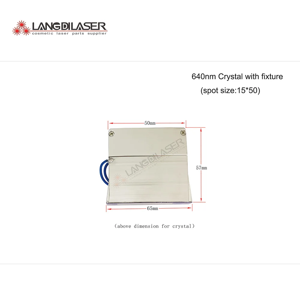 Kristāla filtrs HR-640nm ar armatūra , vietas izmērs :15*50mm , filtru fiksētu IPL puses gabalu