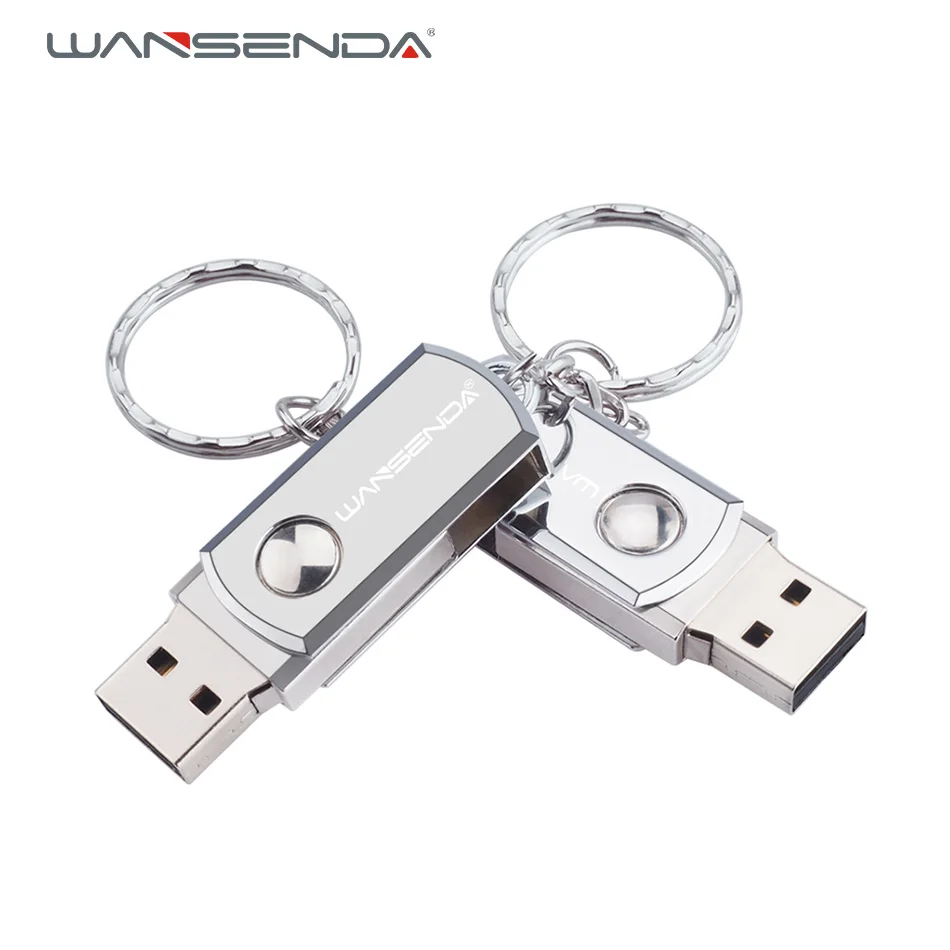 Wansenda Nerūsējošā Tērauda USB Flash Drive Pen Drive Atslēgu piekariņi 128GB 64GB, 32GB 16GB 4GB 8GB Key USB Stick Pendrives Memory Stick
