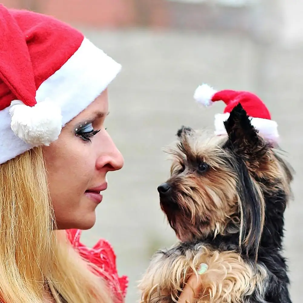 Ziemassvētku Pet Cat Suns Santa Klauss, Ziemassvētku Cepure Ziemā Silti Ziemsvētki 2022 Jauno Gadu Plīša Cepurīte Puse Mājas Apdare Pet Piegādēm Jaunas