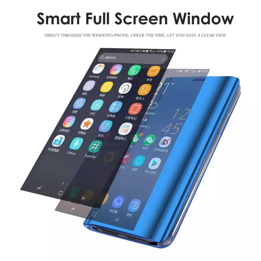 Smart Mirror Tālrunis Case for Samsung Galaxy A51 A515 51 A71 A21s A41 A31 A11 A21 A01 Luksusa Magnētisko Ādas Pārsegu Couqe Attēls 0 