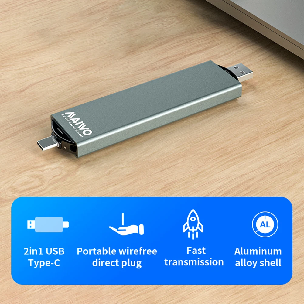 MAIWO K1683P2 M. 2 SSD Gadījumā NVME SATA Kameras USB 3.2 C Tipa M/B Taustiņu SSD Cieto Disku Kārbas