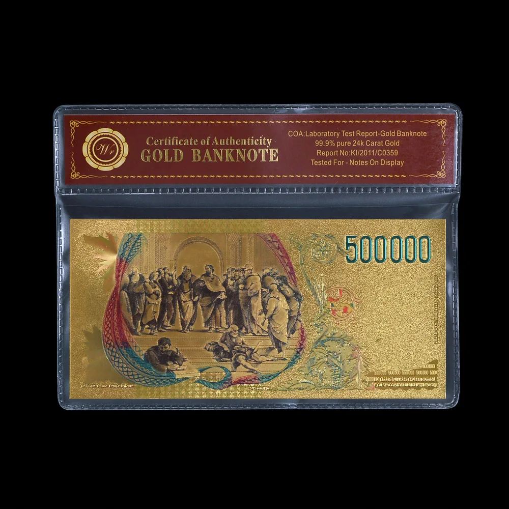 WR Viltotu Naudu, Itālija 5000000 Zelta Liras Banknotes ar Plastmasas Rp Kadru, Ne-valūtas Banknošu Prop Naudas Iekasēšanas Dāvanu