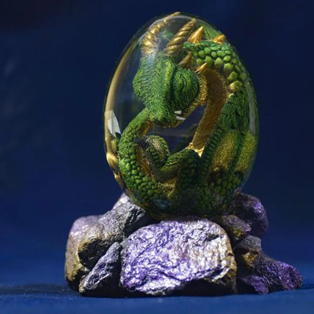 Lava Dragon Olu Rotājumu Kolekcija Dekoru Dinozauru Olas LED Ligzdu Statuja Skulptūru Sveķu Kristāls-Dārgakmens Reiki Mājas Apdare