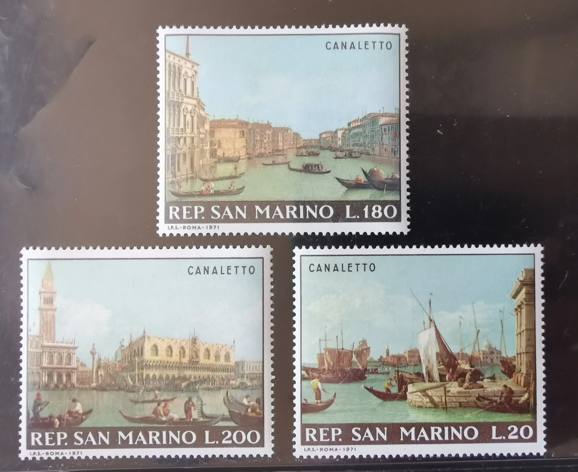 3Pcs/Komplekts Jauns San Marino Pasta Zīmogs 1971. Gada Venēcijas Arhitektūras Ainavu Zīmogi MNH