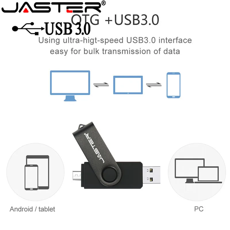 JASTER USB 3.0 Smart tālrunis, USB Flash drive OTG pendrive 4GB 8GB 16GB 32GB 64GB Micro USB Flash disku Smart Tālrunis, vairumtirdzniecība