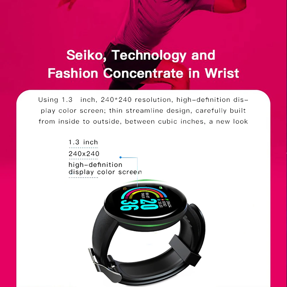 D18 Smart Skatīties Uz Sievietēm Bluetooth Sirds Ritma Monitors Fitnesa Tracker Asinsspiediens Sievietēm Smartwatch Par Apple Huawei Attēls 4 