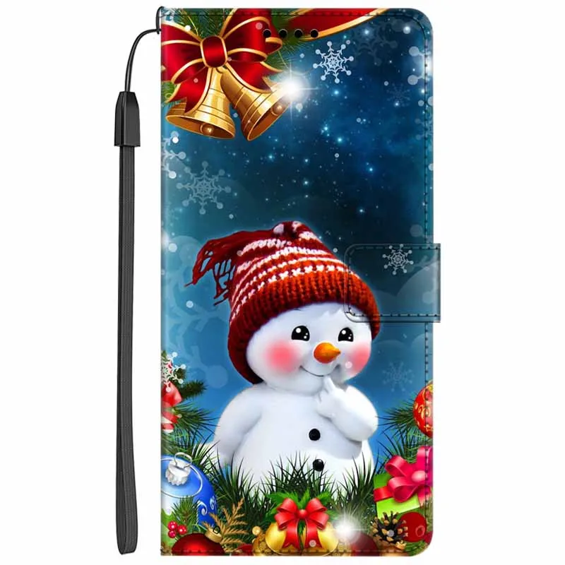 Ziemassvētku Ādas Gadījumā Samsung Galaxy Note 4 5 3 8 S6 S7 Malas C7 Pro Vāka Pārsegs Seifs Stāvēt Magnētisko Karikatūra Note4 S7Edge Attēls 2 