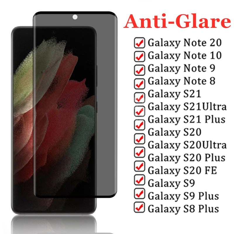 Pilns Pārklājums Anti-Peep Melna Stikla Samsung Galaxy Note 20 S20 Ultra S9 S10 S8 Piezīme 8 9 10 Plus Privātuma Ekrāna Aizsargs Attēls 5 