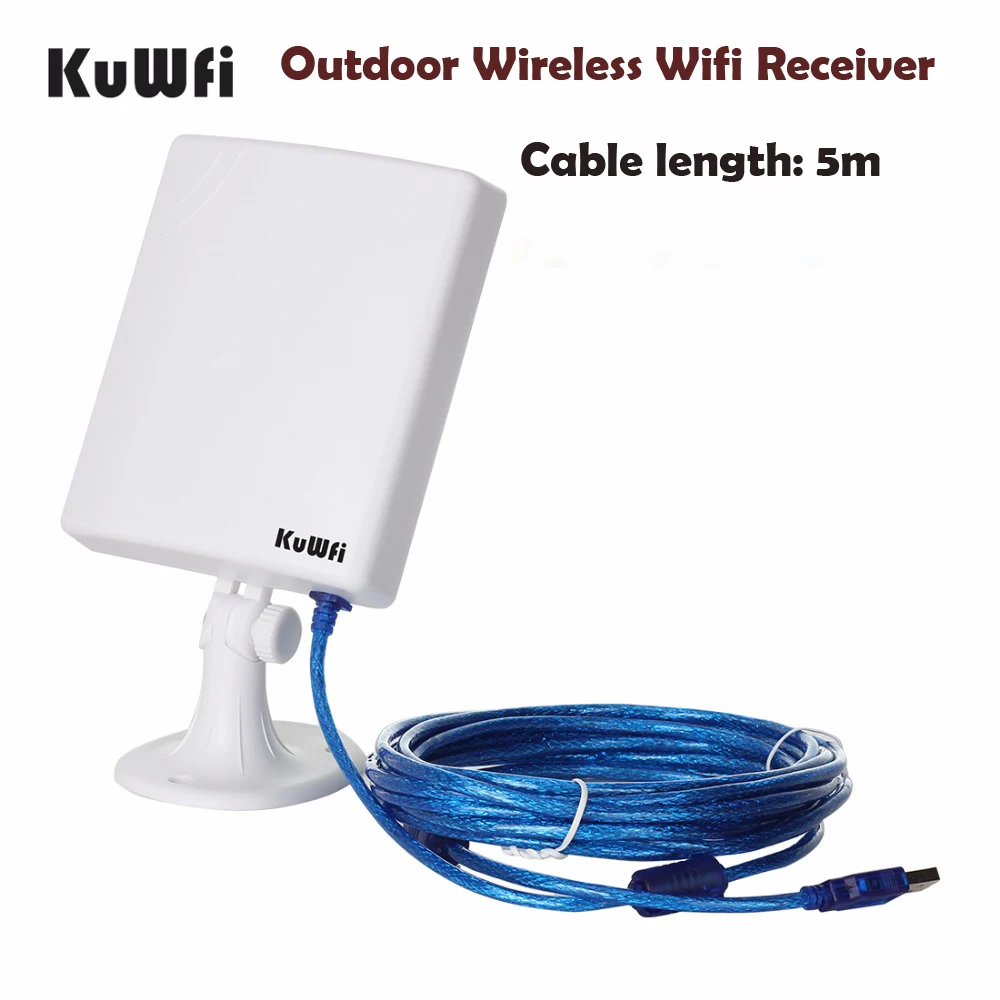 KuWfi 150Mbps Bezvadu Tīkla Karti, Wifi Uztvērējs, Augstas Iegūt 14dBi Antenas 5m Kabelis USB Adapteris Augstas Jaudas Āra Ūdensizturīgs